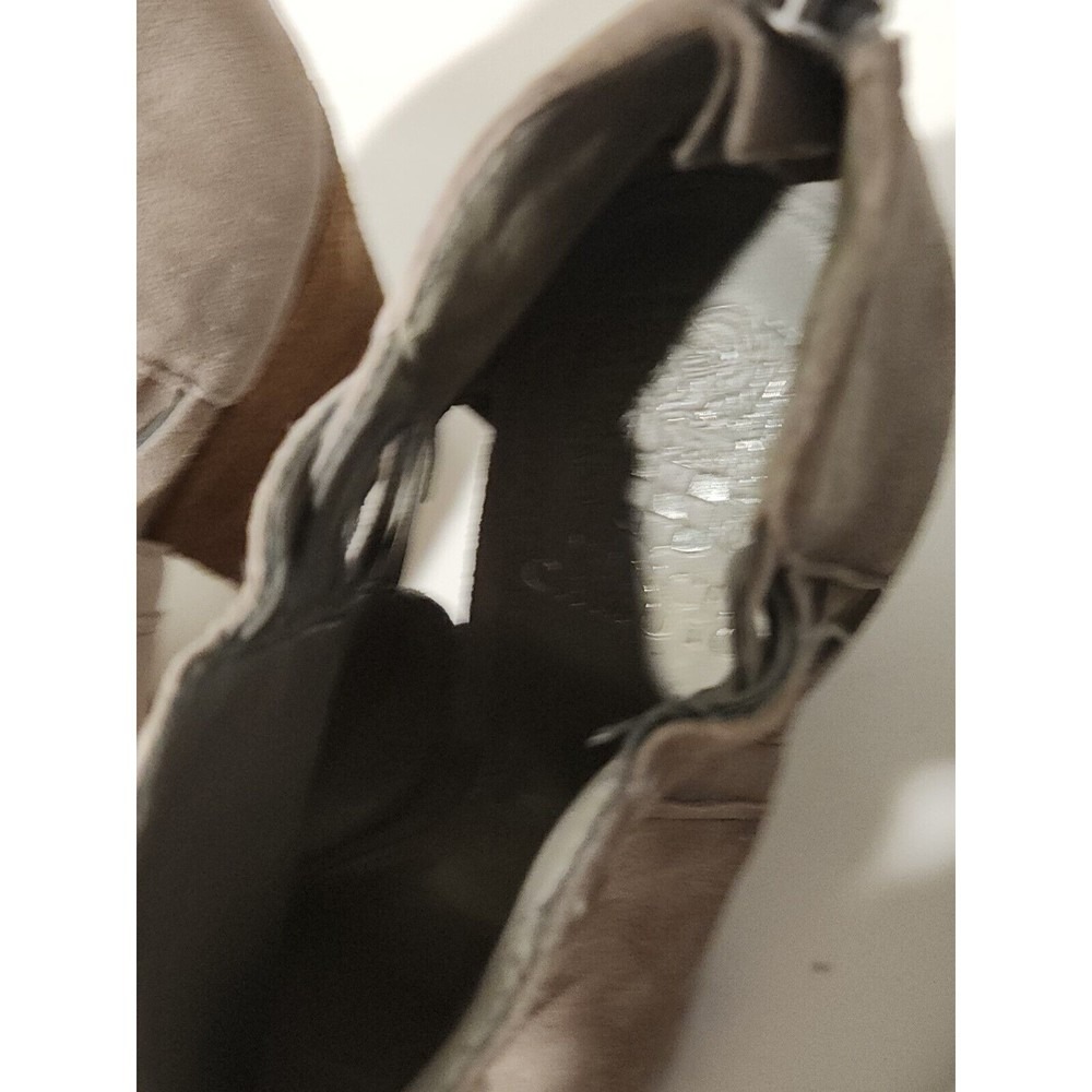 Vince Camuto Peep Toe Suede Cutout Booties Wedge Heel Zipper Boot‎ Gray Size 7.5 - Picture 7 of 9